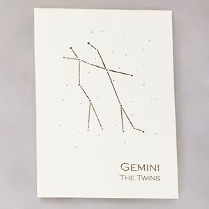 Gemini Constellation Zodiac Art Print / Gold Foil